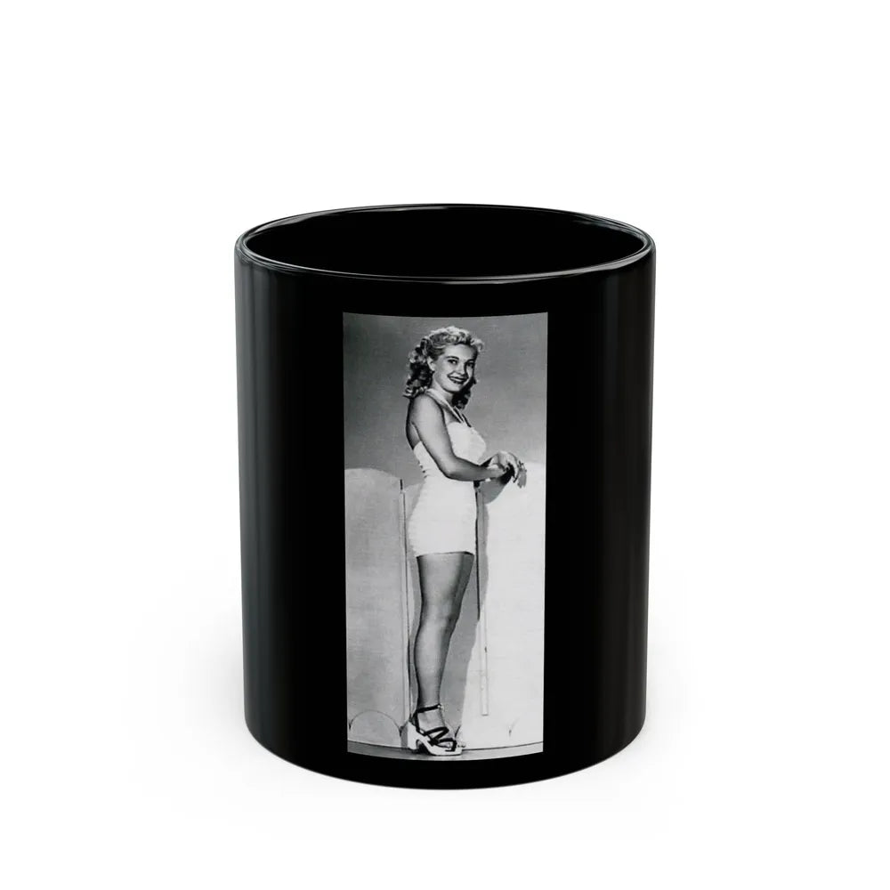 Lori Nelson #49 - Printed & Scanned (Vintage Female Icon) Black Coffee Mug-11oz-Go Mug Yourself