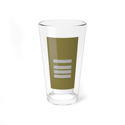 Vertical olive panel with four stacked silver-grey bars, each holding five thin horizontal stripes near the bottom.