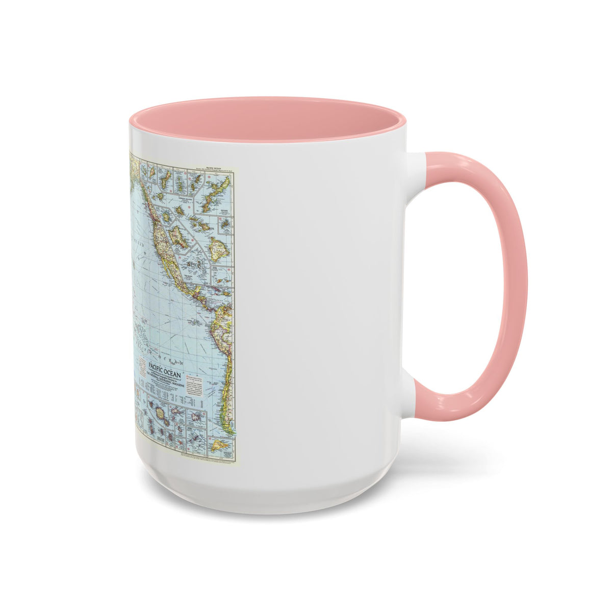 Pacific Ocean (1952) (Map) Accent Coffee Mug
