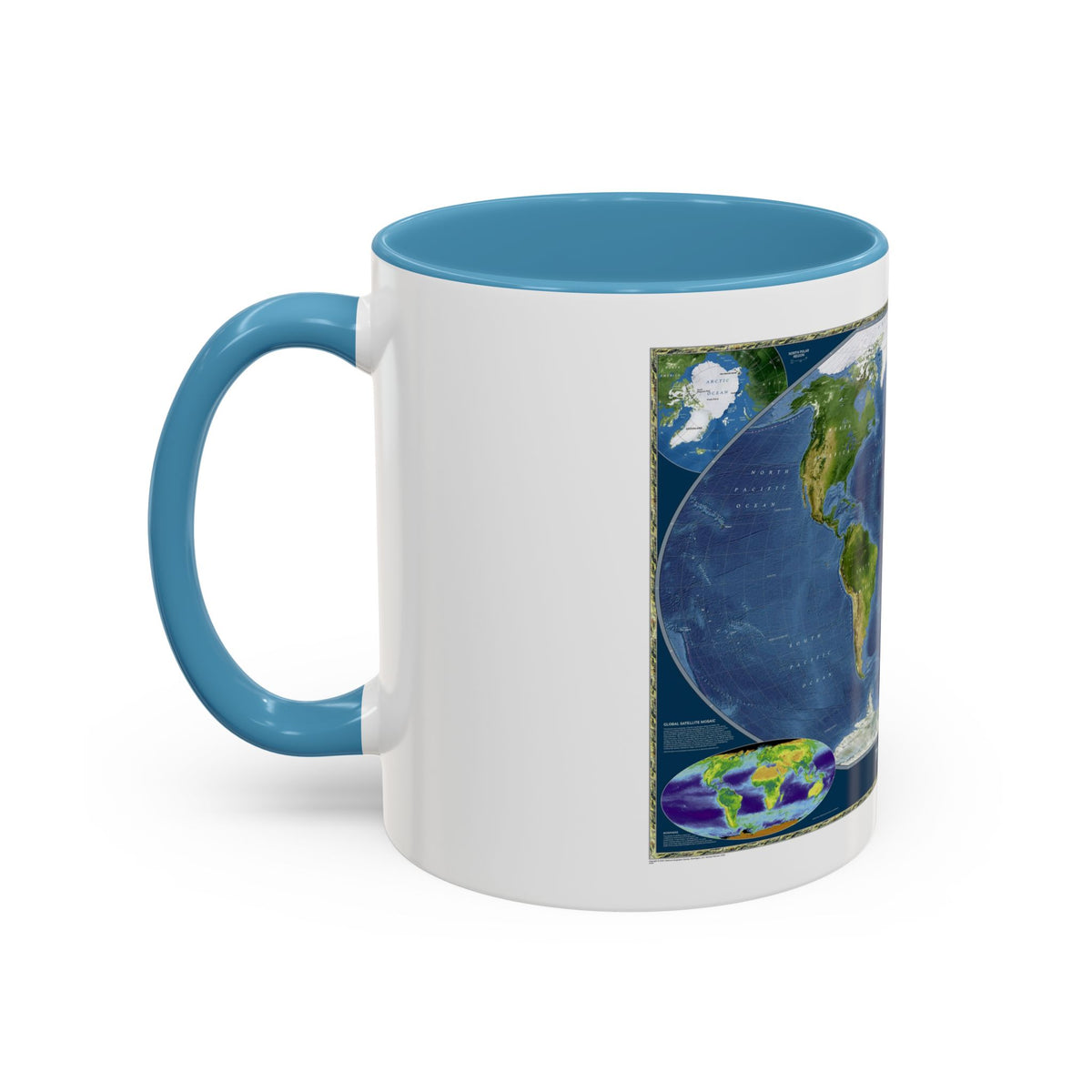 World Map - Satellite (2001) (Map) Accent Coffee Mug