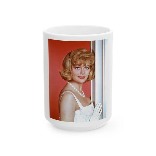 Dorothy Malone #91 (Vintage Female Icon) White Coffee Mug-15oz-Go Mug Yourself