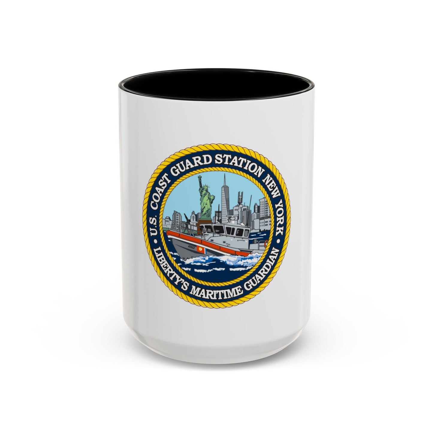 USCG Station New York (U.S. Coast Guard) Accent Coffee Mug