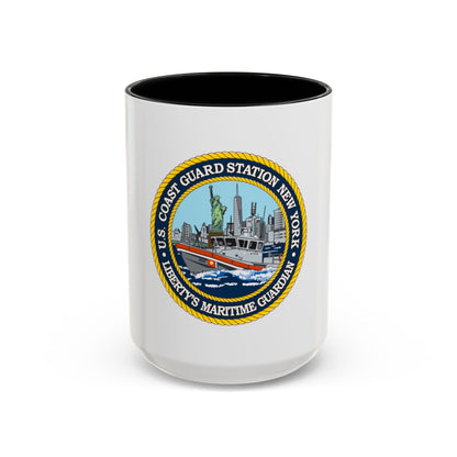 USCG Station New York (U.S. Coast Guard) Accent Coffee Mug