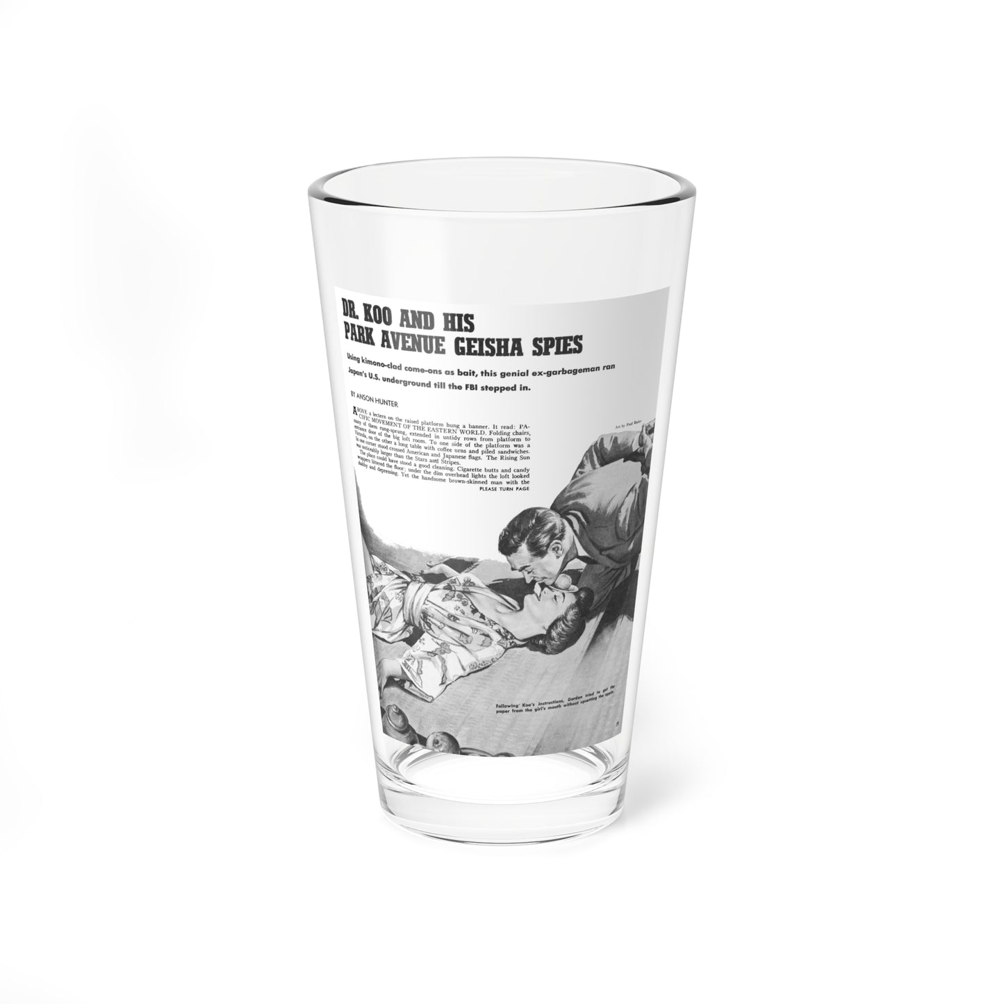 Dr. Koo And His Park Avenue Geisha Spies, Action for Men, August 1959 - Pint Glass 16oz