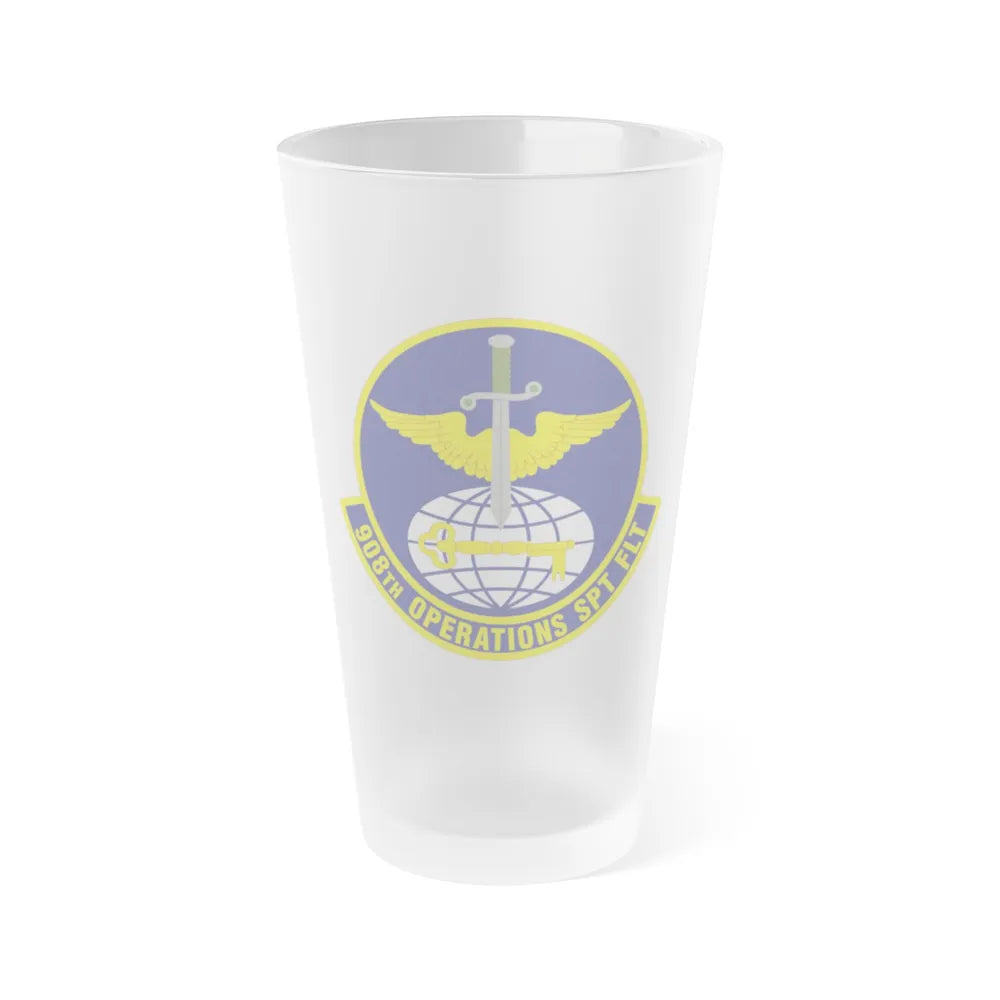 908th Operations Support Flight (U.S. Air Force) Frosted Pint Glass 16oz-16oz-Frosted-Go Mug Yourself