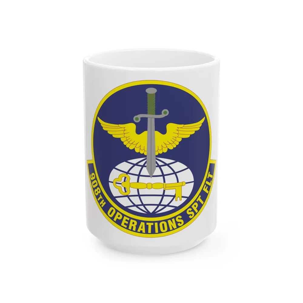 908th Operations Support Flight (U.S. Air Force) White Coffee Mug-15oz-Go Mug Yourself