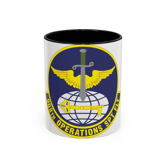 908th Operations Support Flight (U.S. Air Force) Accent Coffee Mug 11oz Black - Go Mug Yourself