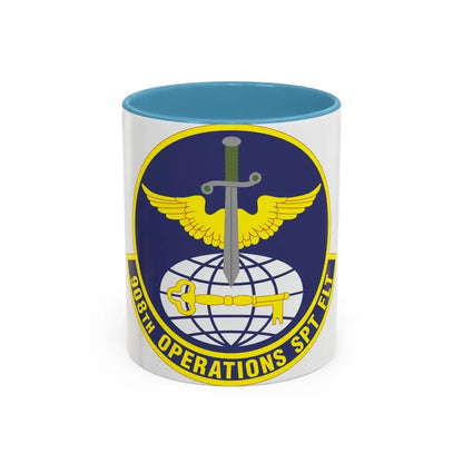 908th Operations Support Flight (U.S. Air Force) Accent Coffee Mug 11oz Light Blue - Go Mug Yourself
