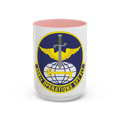 908th Operations Support Flight (U.S. Air Force) Accent Coffee Mug 15oz Pink - Go Mug Yourself