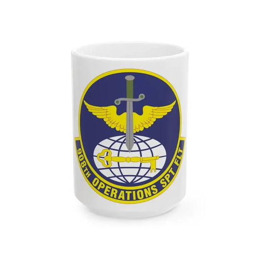 908th Operations Support Flight (U.S. Air Force) White Coffee Mug 15oz - Go Mug Yourself