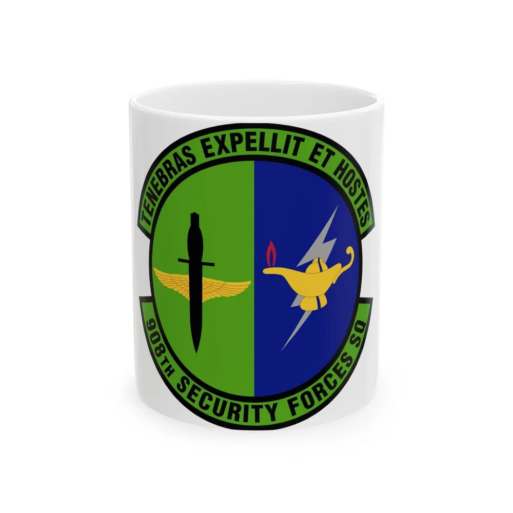 908th Security Forces Squadron (U.S. Air Force) White Coffee Mug-11oz-Go Mug Yourself