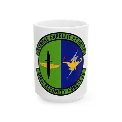 908th Security Forces Squadron (U.S. Air Force) White Coffee Mug-15oz-Go Mug Yourself