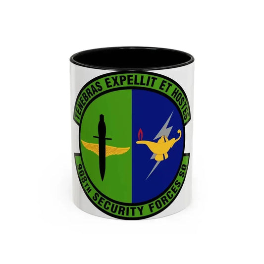 908th Security Forces Squadron (U.S. Air Force) Accent Coffee Mug 11oz Black - Go Mug Yourself