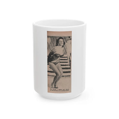 Jane Russell #192 - Picture Digest Dec. '56 - 1 B&W Photo & Caption (Vintage Female Icon) White Coffee Mug-15oz-Go Mug Yourself