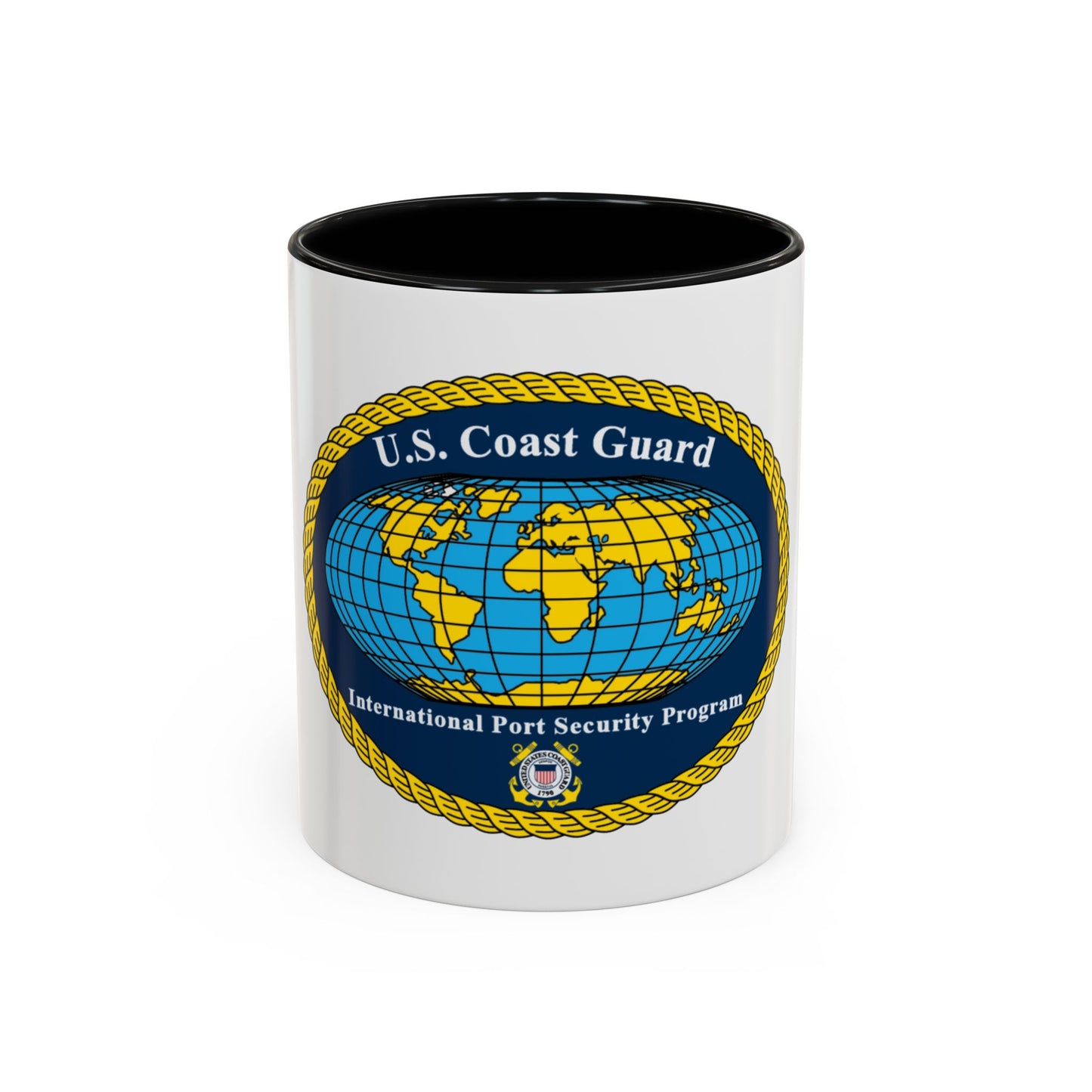 USCG International Port Security Program (U.S. Coast Guard) Accent Coffee Mug