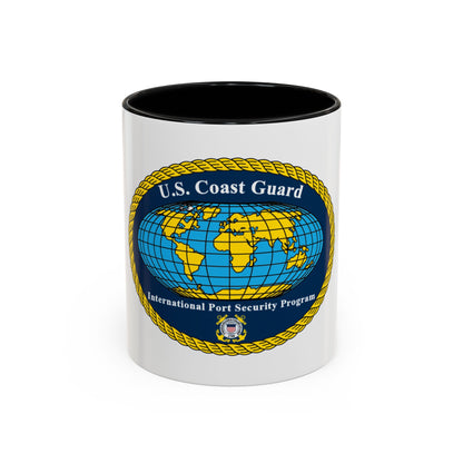 USCG International Port Security Program (U.S. Coast Guard) Accent Coffee Mug