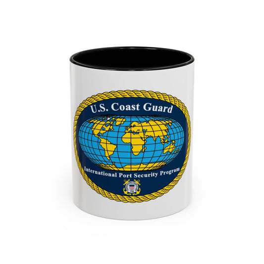 USCG International Port Security Program (U.S. Coast Guard) Accent Coffee Mug