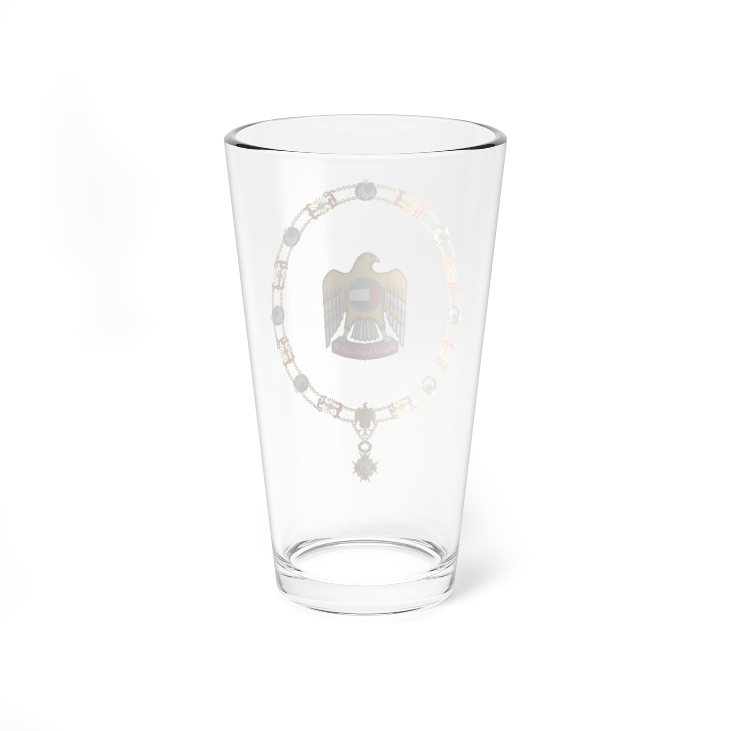 Coat of Arms of Zayed bin Sultán Al Nahayan Order of Isabella the Catholic (United Arab Emirates) (Coat of Arms) Pint Glass 16oz