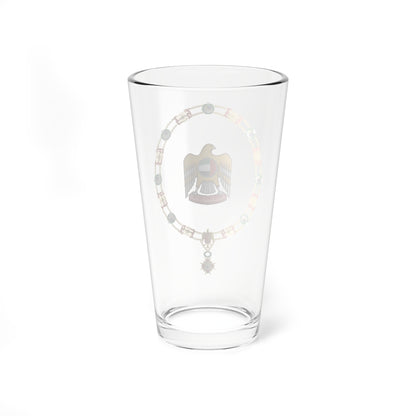 Coat of Arms of Zayed bin Sultán Al Nahayan Order of Isabella the Catholic (United Arab Emirates) (Coat of Arms) Pint Glass 16oz