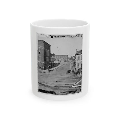 Atlanta, Georgia. Northward View Across The Tracks On Whitehall Street. Concert Hall On Left (U.S. Civil War) White Coffee Mug