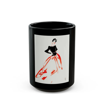 Fashion illustration (4) - Black Coffee Mug-15oz-Go Mug Yourself