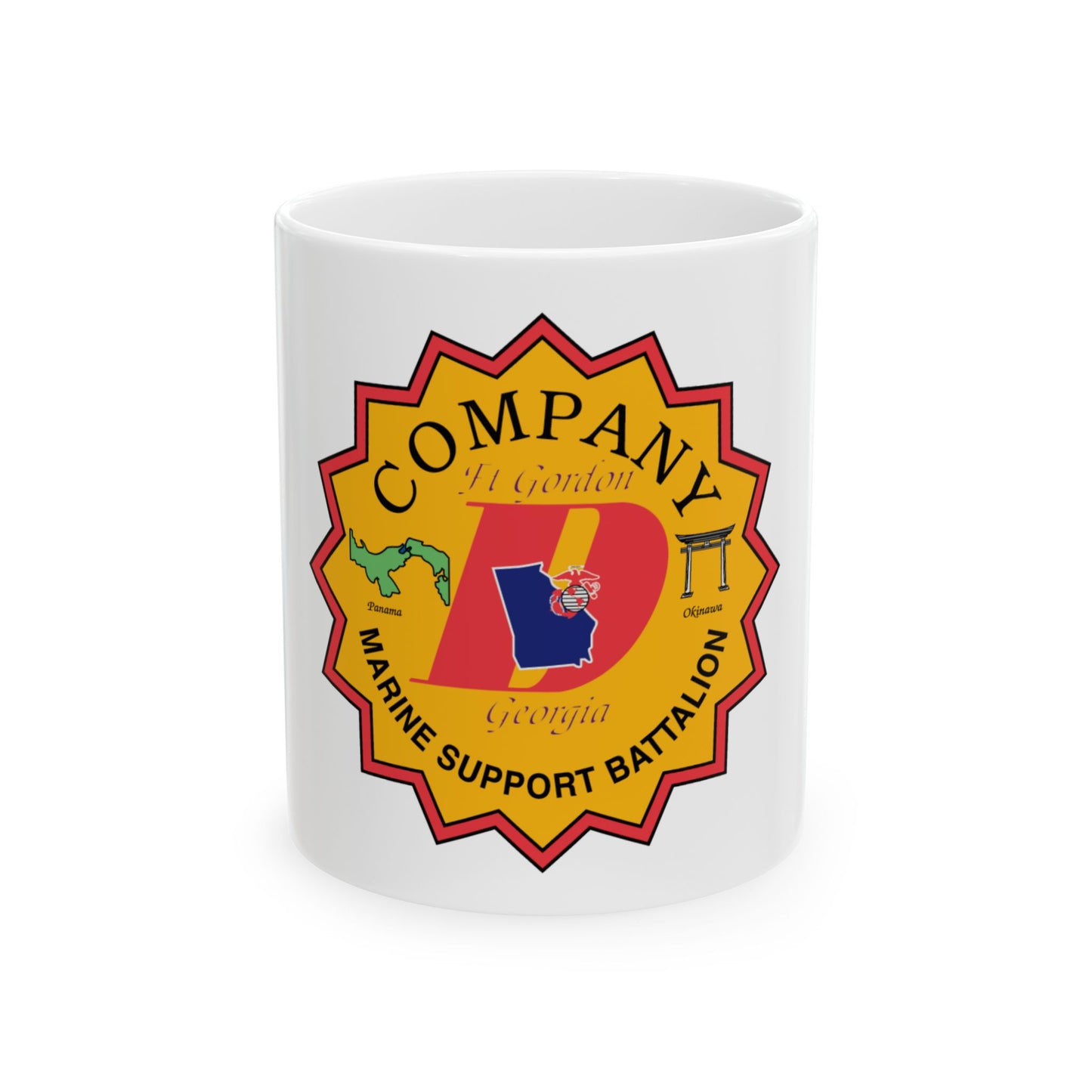 Company D Georgia (USMC) White Coffee Mug