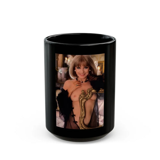 Terry Moore #401 - Unreleased Aug. '84 Playboy Photo from shoot topless in lingerie (Vintage Female Icon) Black Coffee Mug-15oz-Go Mug Yourself