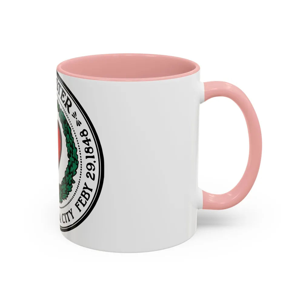 Seal of Worcester Massachusetts - Accent Coffee Mug-Go Mug Yourself