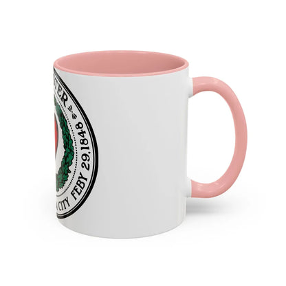 Seal of Worcester Massachusetts - Accent Coffee Mug-Go Mug Yourself