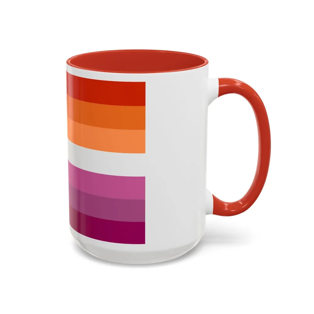 Lesbian 2 Pride Flag - Accent Coffee Mug-Go Mug Yourself