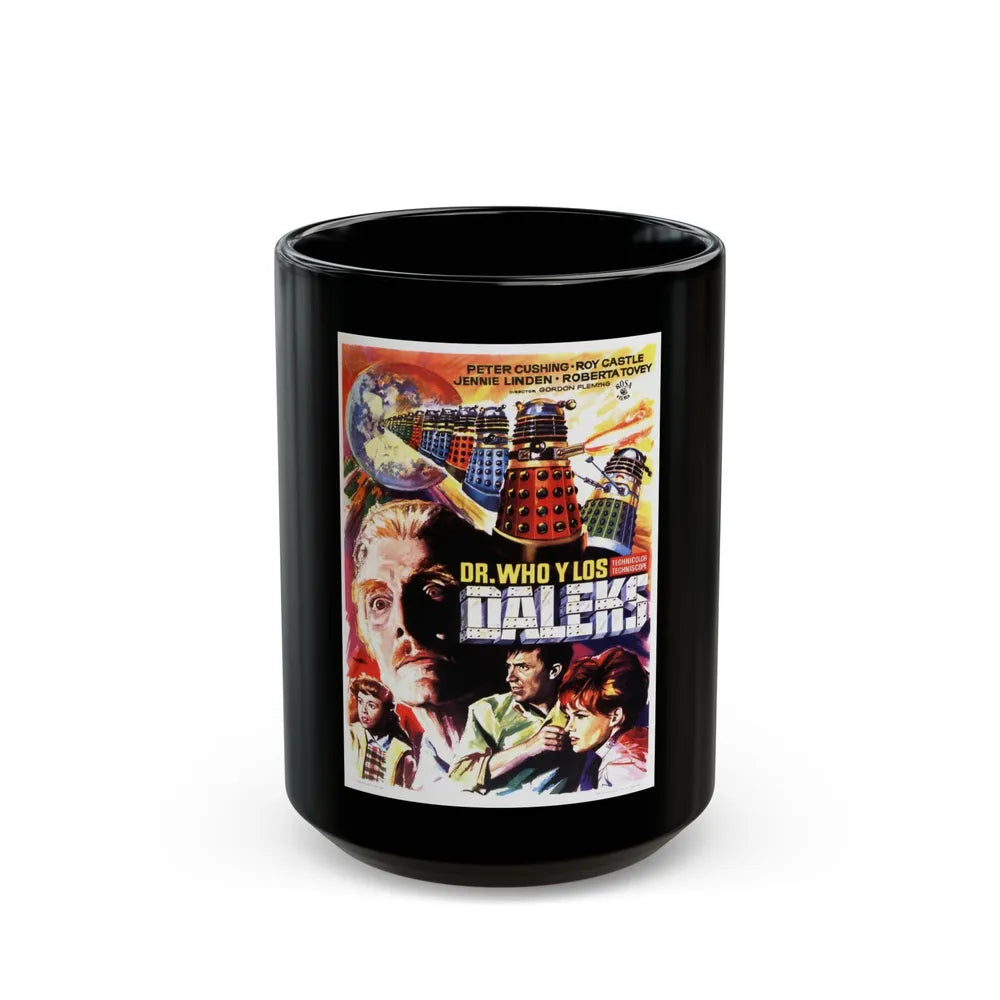 DR. WHO & THE DALEKS (SPANISH) 1965 Movie Poster - Black Coffee Mug-15oz-Go Mug Yourself