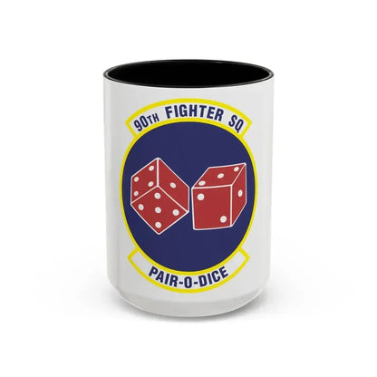 90th Fighter Squadron (U.S. Air Force) Accent Coffee Mug 15oz Black - Go Mug Yourself