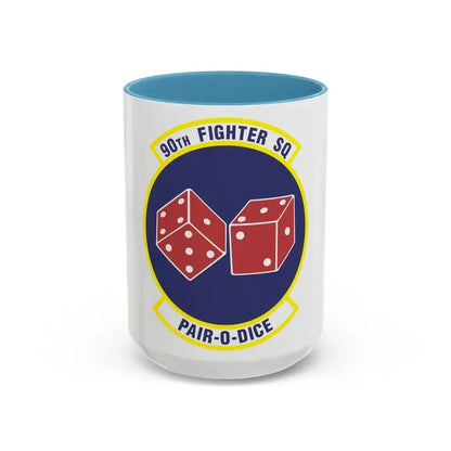 90th Fighter Squadron (U.S. Air Force) Accent Coffee Mug 15oz Light Blue - Go Mug Yourself
