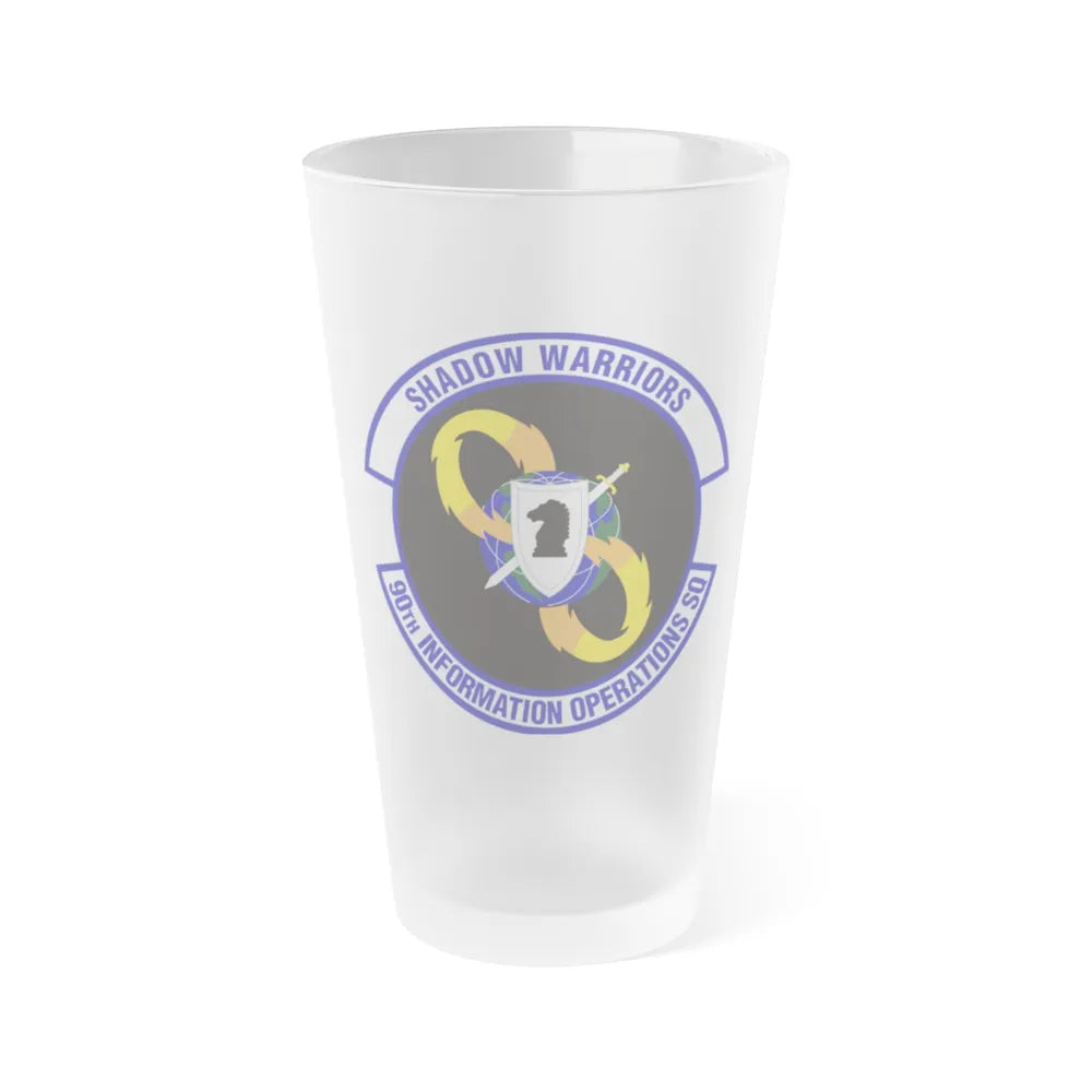 90th Information Operations Squadron (U.S. Air Force) Frosted Pint Glass 16oz-16oz-Frosted-Go Mug Yourself