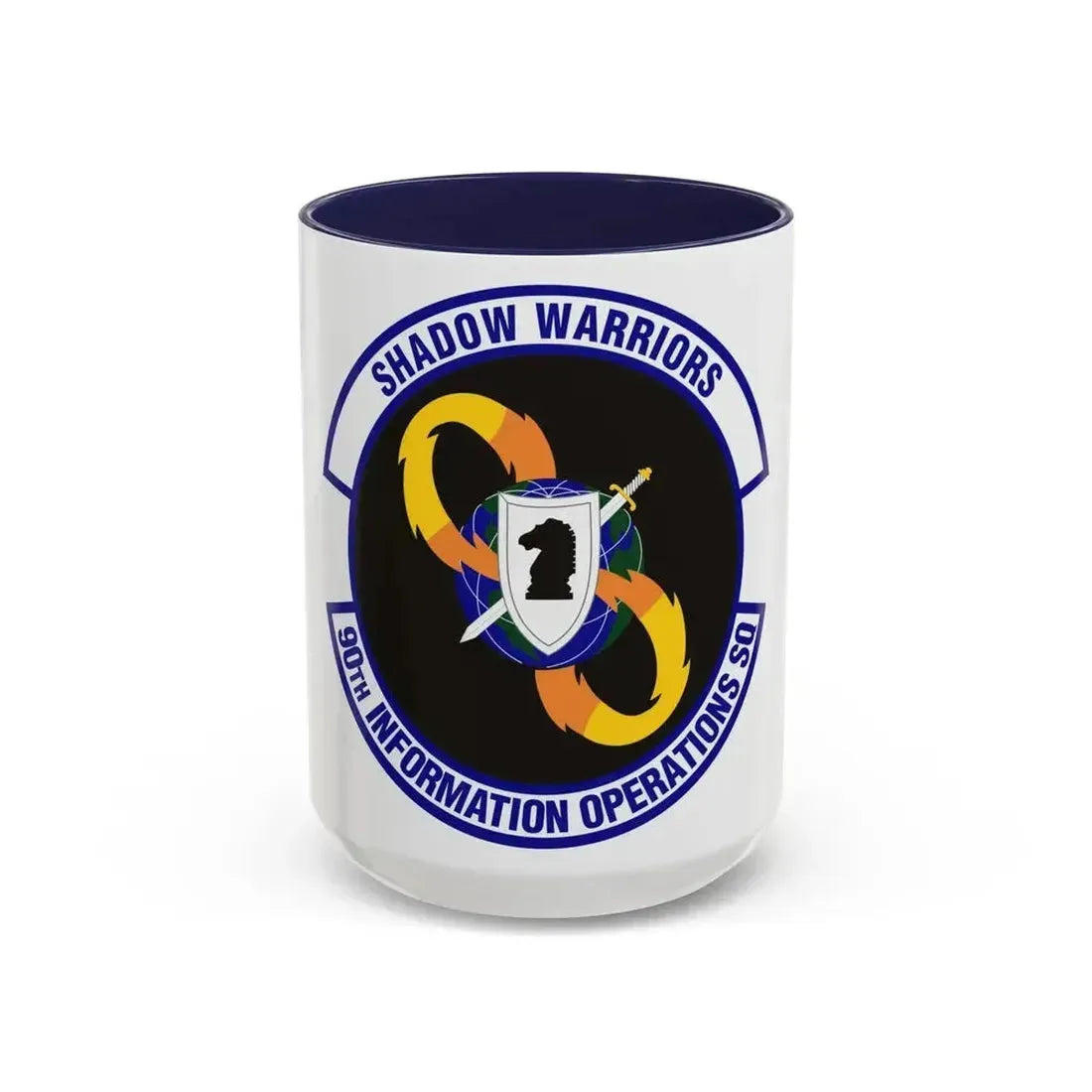 90th Information Operations Squadron (U.S. Air Force) Accent Coffee Mug 15oz Navy - Go Mug Yourself
