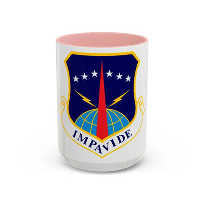 90th Space Wing (U.S. Air Force) Accent Coffee Mug 15oz Pink - Go Mug Yourself