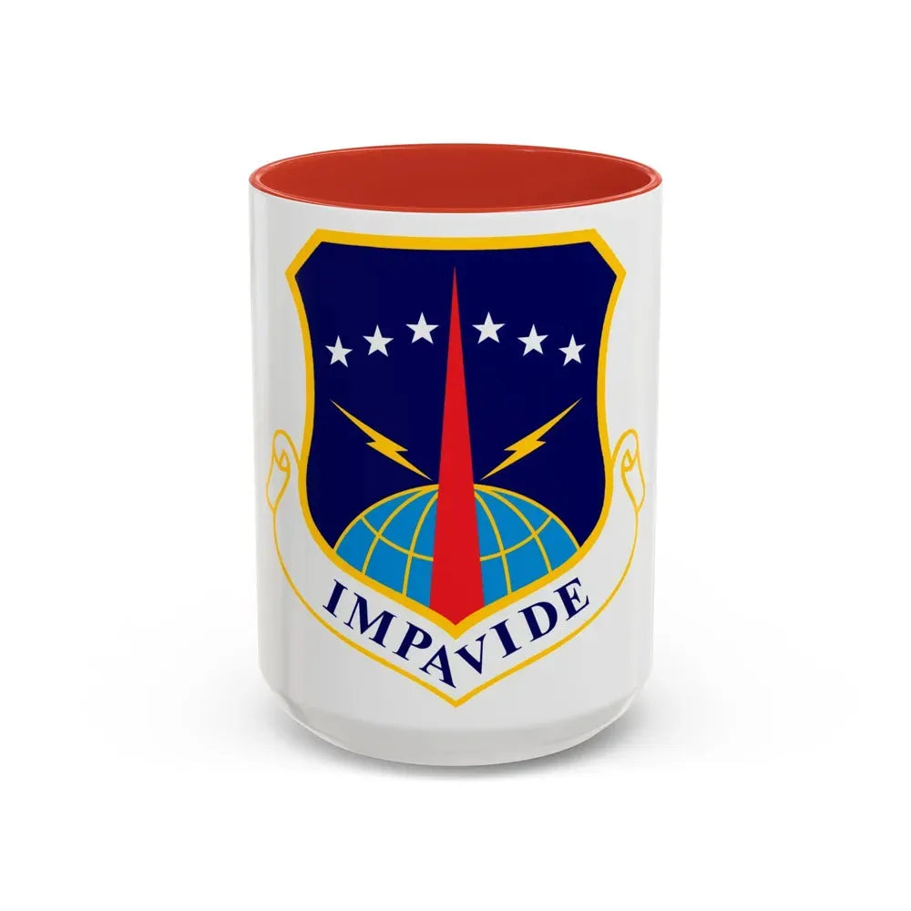 90th Space Wing (U.S. Air Force) Accent Coffee Mug 15oz Red - Go Mug Yourself