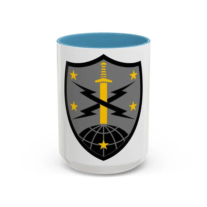 91 Cyber Brigade 2 (U.S. Army) Accent Coffee Mug 15oz Light Blue - Go Mug Yourself