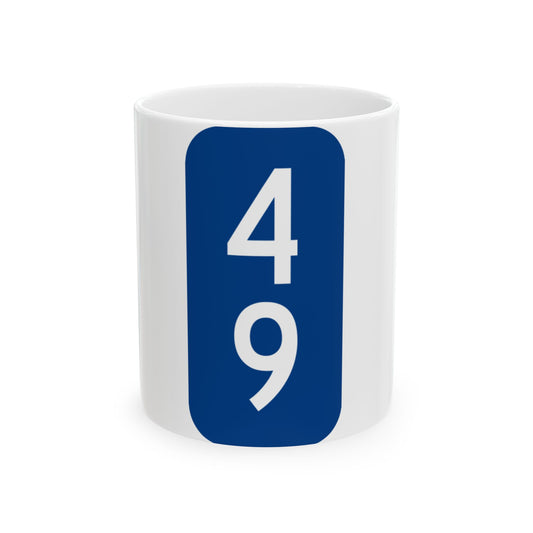 Warren County 49 NY tab (New York) (Road Sign) White Coffee Mug