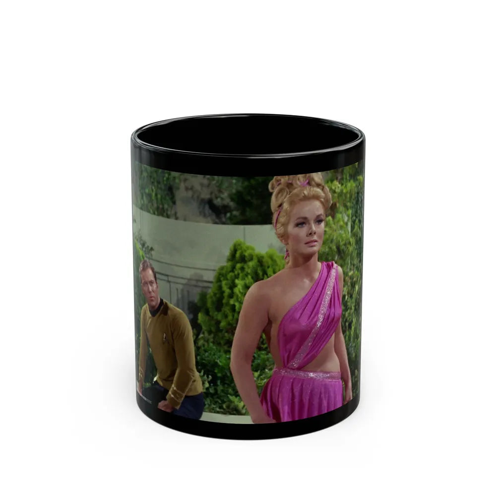 Leslie Parrish #104 (Vintage Female Icon) Black Coffee Mug-11oz-Go Mug Yourself