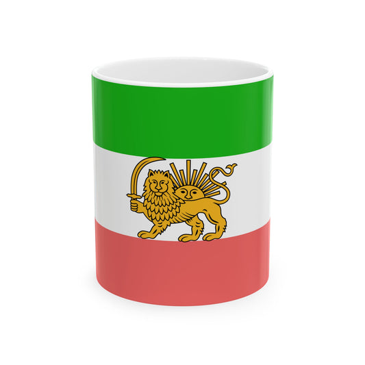 State flag of Persia 1907-1933 3-2 (Iran) White Coffee Mug-11oz-Go Mug Yourself