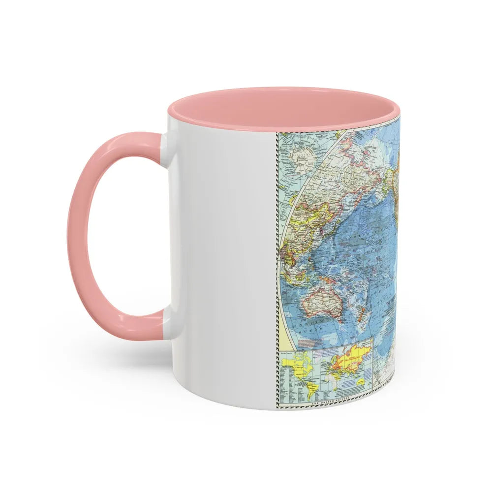 World Map (1960) (Map) Accent Coffee Mug-Go Mug Yourself