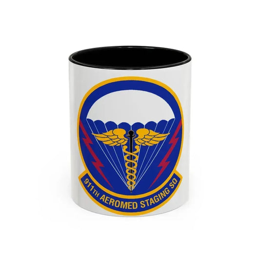 911 Aeromedical Staging Squadron AFRC (U.S. Air Force) Accent Coffee Mug 11oz Black - Go Mug Yourself