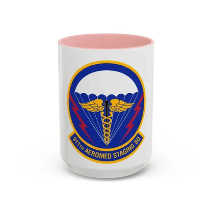 911 Aeromedical Staging Squadron AFRC (U.S. Air Force) Accent Coffee Mug 15oz Pink - Go Mug Yourself