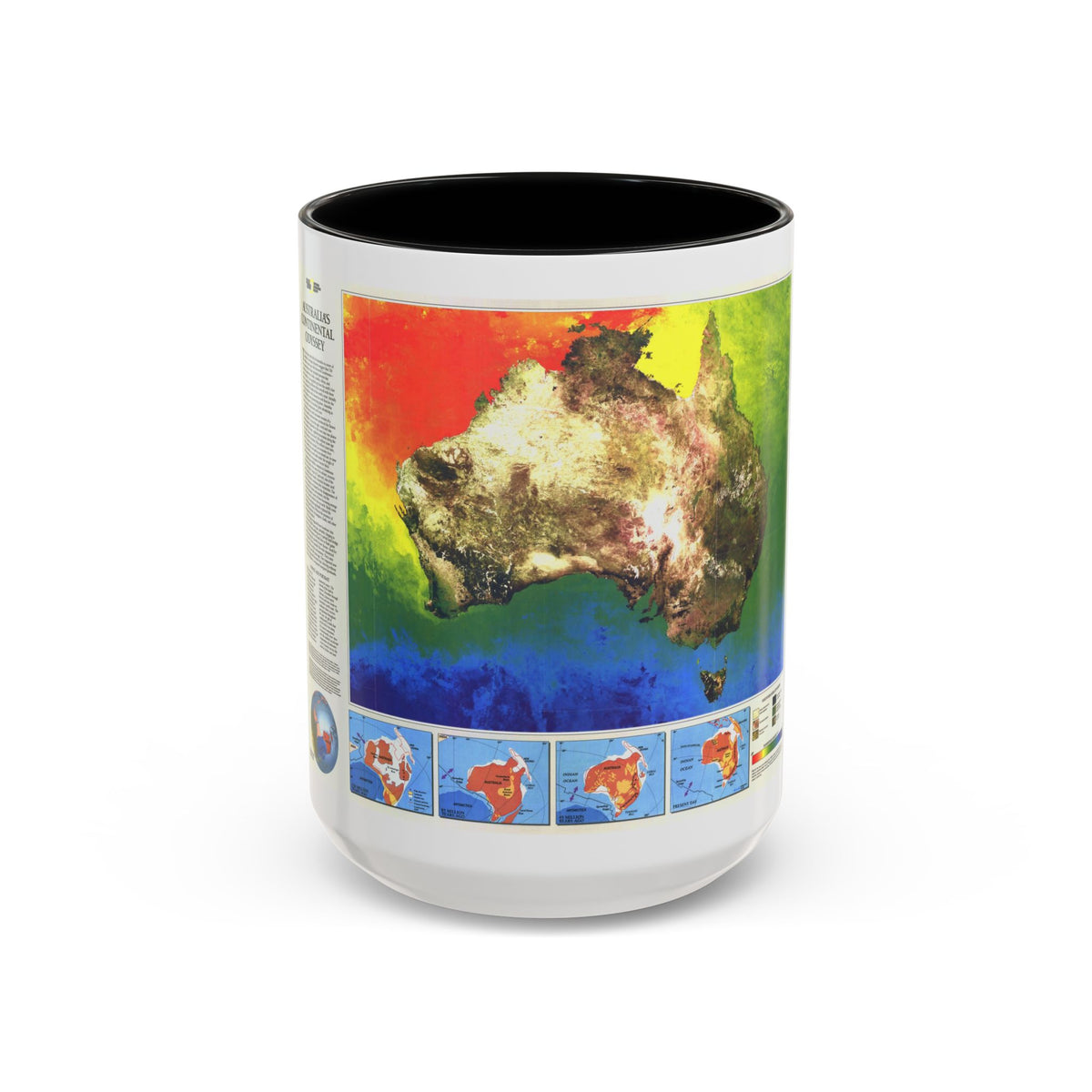 Australia's Continental Odyssey (1988) (Map) Accent Coffee Mug