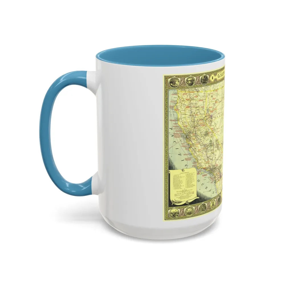 USA - Southwestern (1940) (Map) Accent Coffee Mug-Go Mug Yourself