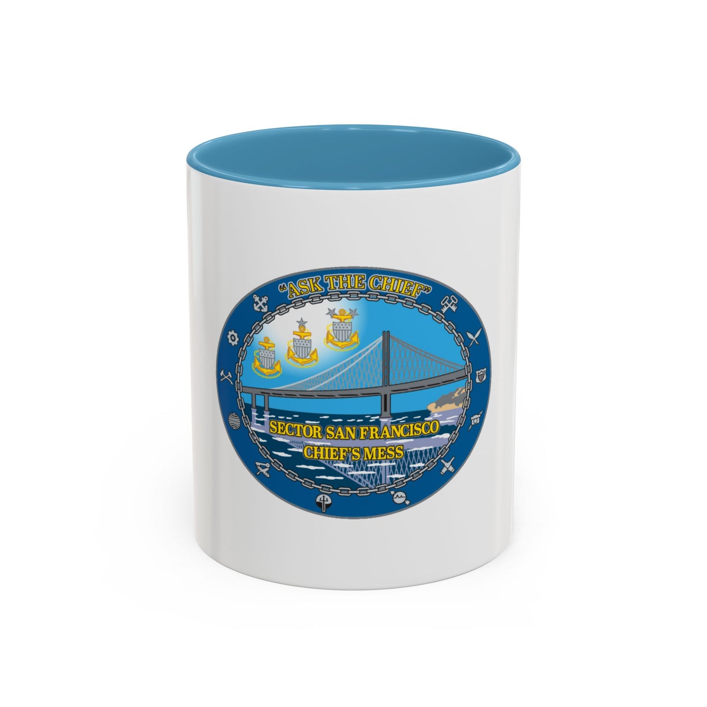 USCGS San Francisco Ask The Chief (U.S. Coast Guard) Accent Coffee Mug