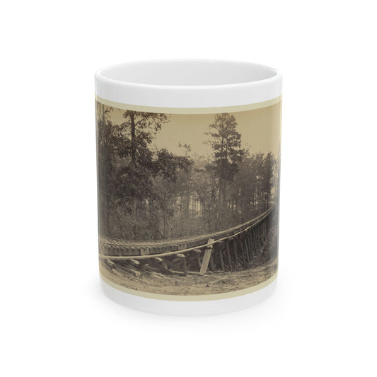 Railroad Bridge With Timber Trestles (U.S. Civil War) White Coffee Mug