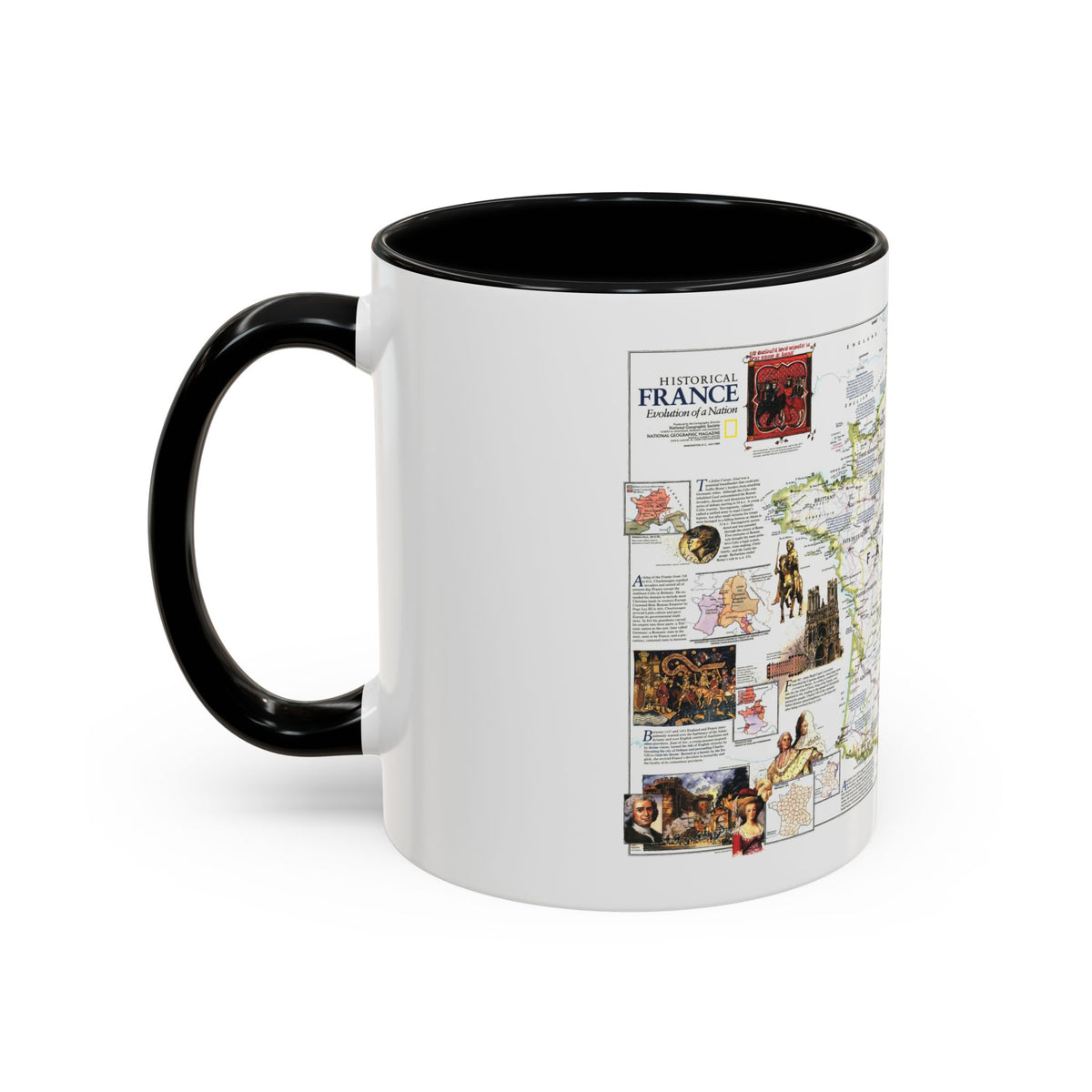 France- - Historical Evolution of a Nation (1989) (Map) Accent Coffee Mug