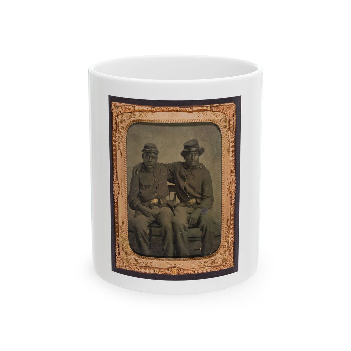 Two Brothers In Arms (U.S. Civil War) White Coffee Mug